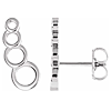 14k White Gold Graduated Open Circle Ear Climbers
