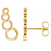 14k Yellow Gold Graduated Open Circle Ear Climbers