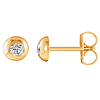 14k Yellow Gold 1/8 ct tw Diamond Round Domed Stud Earrings