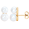 14k Yellow Gold Freshwater Cultured Pearl Duo Ear Climbers