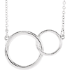 14k White Gold Interlocking Circles Necklace