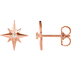 14k Rose Gold .03 ct Diamond North Star Earrings