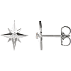 14k White Gold .03 ct Diamond North Star Earrings