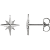 14k White Gold North Star Earrings