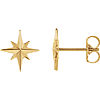 14k Yellow Gold North Star Earrings
