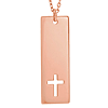 14k Rose Gold Pierced Cross Bar Necklace