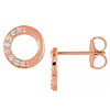 14k Rose Gold .08 ct tw Diamond Circle Earrings