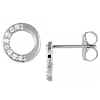 14k White Gold .08 ct tw Diamond Circle Earrings