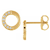 14k Yellow Gold .08 ct tw Diamond Circle Earrings