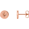 14k Rose Gold Disc Starburst Earrings