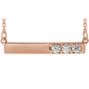 14k Rose Gold 1/5 ct Diamond Bar Necklace