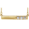 14k Yellow Gold 1/5 ct Diamond Bar Necklace