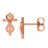 14k Rose Gold Infinity Cross Earrings