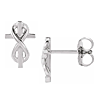 14k White Gold Infinity Cross Earrings