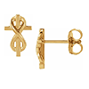 14k Yellow Gold Infinity Cross Earrings