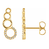 14k Yellow Gold .06 ct tw Diamond Open Circles Ear Climbers