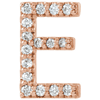 14k Rose Gold Diamond Initial E Earring