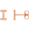 14k Rose Gold Diamond Initial I Earring