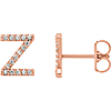 14k Rose Gold Diamond Initial Z Earring