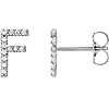 14k White Gold Diamond Initial F Earring