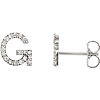 14k White Gold Diamond Initial G Earring