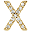 14k Yellow Gold Diamond Initial X Earring