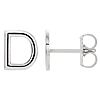 14k White Gold Mini Initial D Single Earring