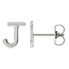 14k White Gold Mini Initial J Single Earring