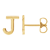 14k Yellow Gold Mini Initial J Single Earring
