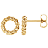 14k Yellow Gold Small Circle Rope Earrings