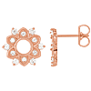 14k Rose Gold 1/3 ct Diamond Starburst Earrings