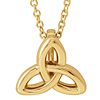 14k Yellow Gold Celtic Trinity Knot Necklace 18in