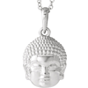 14k White Gold Buddha Necklace