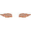 14k Rose Gold .03 ct Diamond Angel Wing Earrings