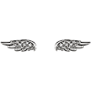 14k White Gold .03 ct Diamond Angel Wing Earrings