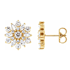14k Yellow Gold 1 ct tw Diamond Snowflake Earrings