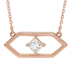 14k Rose Gold 1/4 ct Diamond Open Geometric Necklace