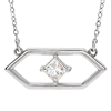 14k White Gold 1/4 ct Diamond Open Geometric Necklace