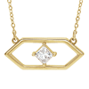 14k Yellow Gold 1/4 ct Diamond Open Geometric Necklace