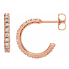 14k Rose Gold 5/8 ct tw Diamond French-Set Hoop Earrings