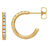 14k Yellow Gold 5/8 ct tw Diamond French-Set Hoop Earrings