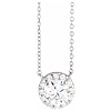 14k White Gold 1 ct tw Lab-Grown Diamond French-Set Halo Necklace