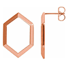 14k Rose Gold Open Hexagon Earrings