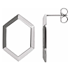 14k White Gold Open Hexagon Earrings