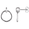 14k White Gold Small Circle Dangle Earrings