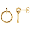 14k Yellow Gold Small Circle Dangle Earrings