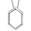 14k White Gold Open Hexagon Necklace
