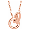14k Rose Gold Small Interlocking Circles Necklace