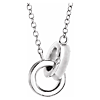 14k White Gold Small Interlocking Circles Necklace