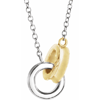 14k Two-tone Gold Small Interlocking Circles Necklace